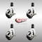 Service Caster 3 Inch 316SS Soft Rubber Swivel 1-1/2 Inch Expanding Stem Caster Set Brake SCC SCC-SS316EX20S314-SRS-TLB-112-4 - alternate 1